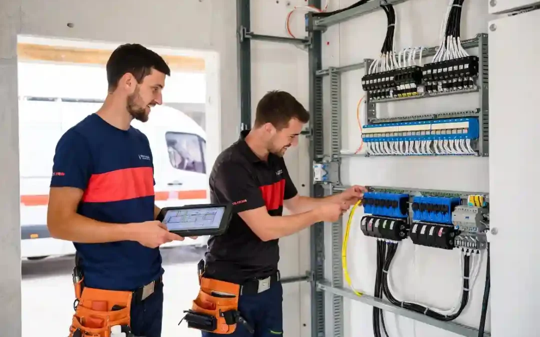 Elektryk budowlany Niemcy auto służbowe