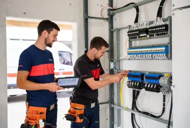 Elektryk budowlany Niemcy auto służbowe