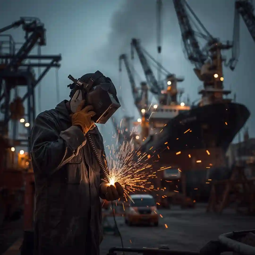 Spawacz Mag Rostock Niemcy dźwigi okrętowe