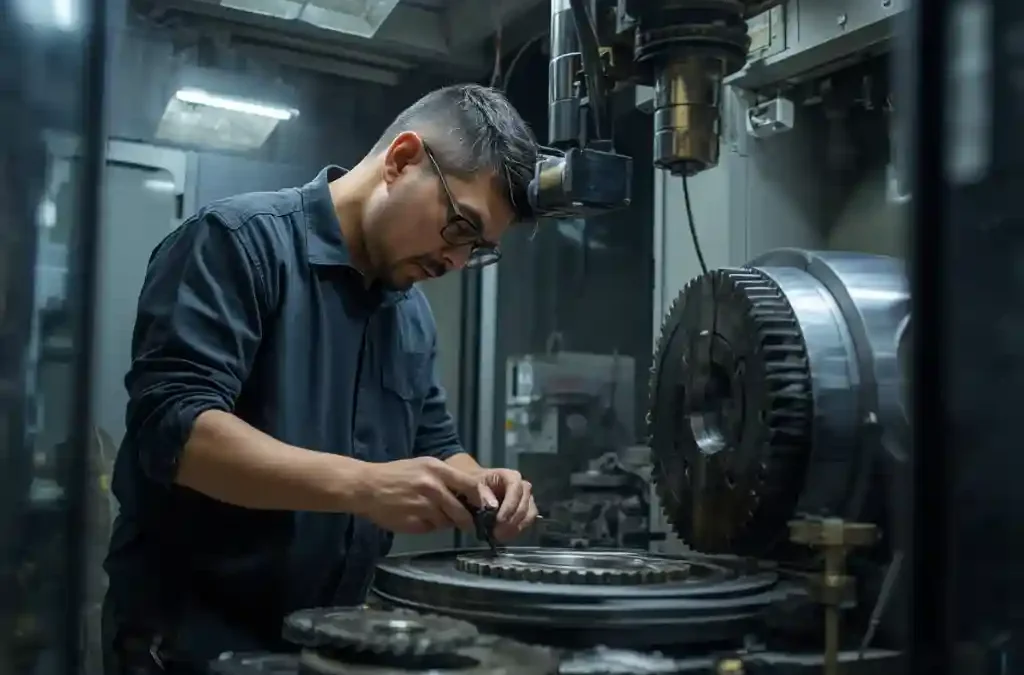 Operatora maszyny CNC produkcja kół zębatych