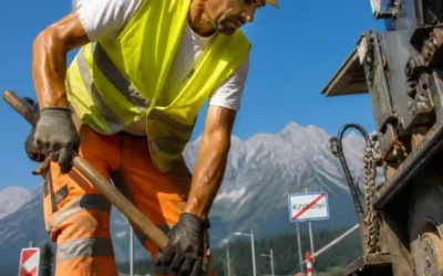 Pracownik budownictwa drogowego w Austrii