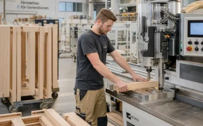 Praca stolarz produkcja okien drewnianych fensterbau Niemcy